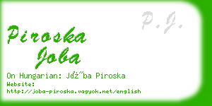 piroska joba business card